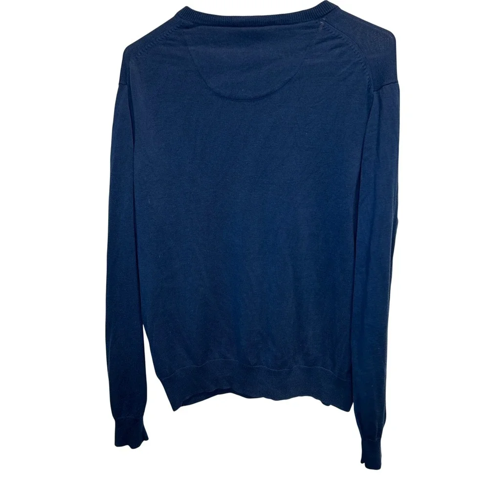 Jos. A. Bank‎ Signature Collection Men's Blue 100% Silk V-Neck Sweater Medium